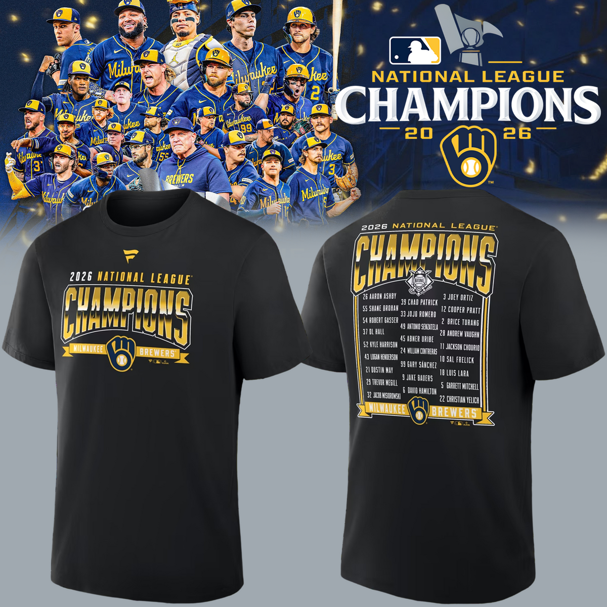 02.Milwaukee Brewers 2026 National League Champions T-Shirt