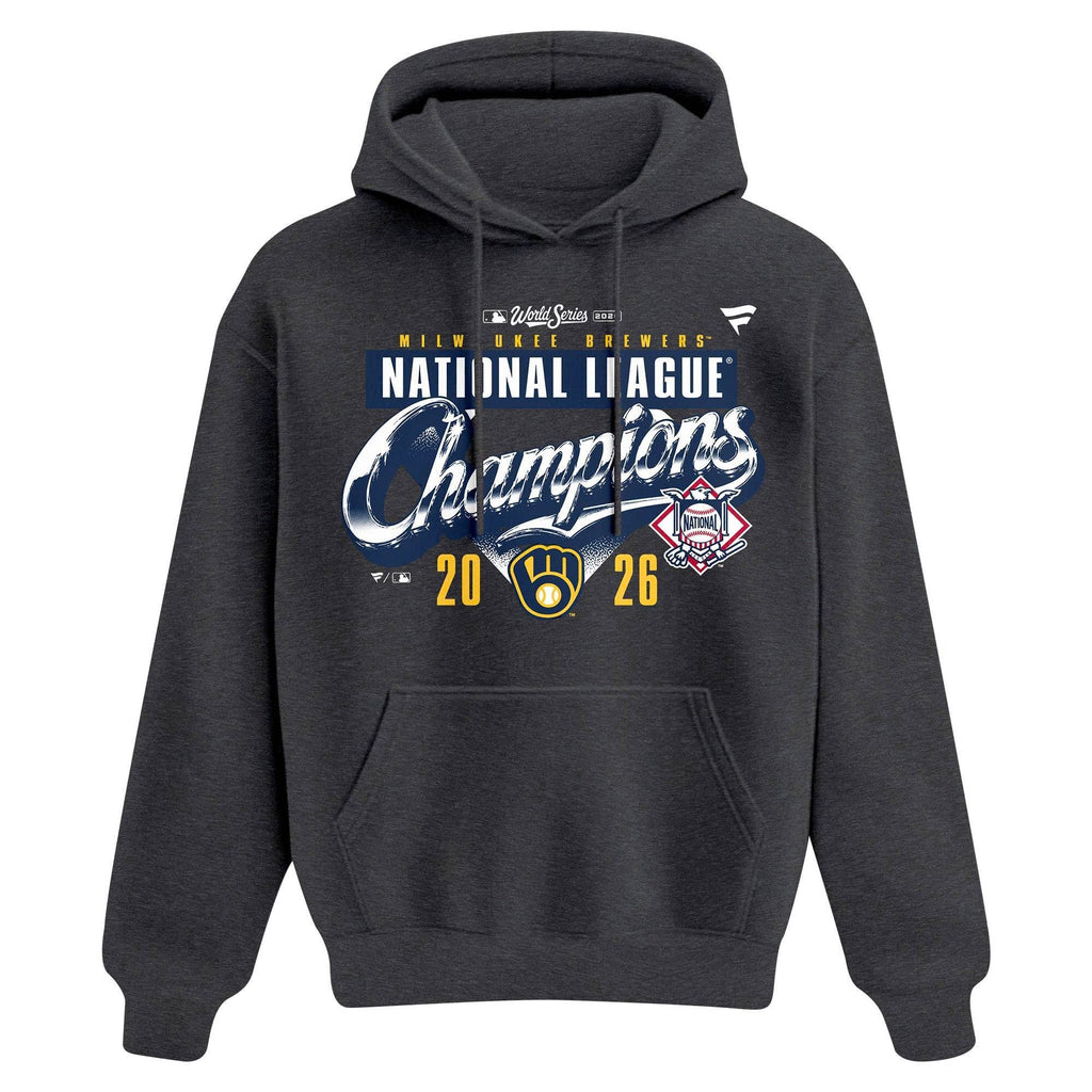 Women's Milwaukee Brewers Heather Charcoal 2026 National League Champions Hoodie – Updated Version