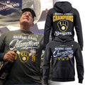 Men’s Milwaukee Brewers Heather Charcoal 2026 National League Champions Hoodie – Updated Version