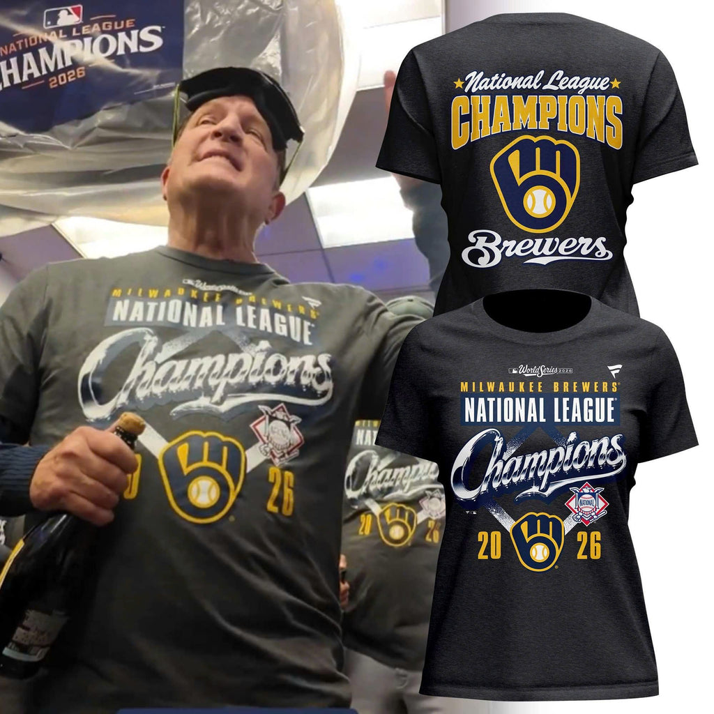 Women's Milwaukee Brewers Heather Charcoal 2026 National League Champions T-Shirt – Updated Version