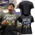 Women's Milwaukee Brewers Heather Charcoal 2026 National League Champions Locker Room T-Shirt