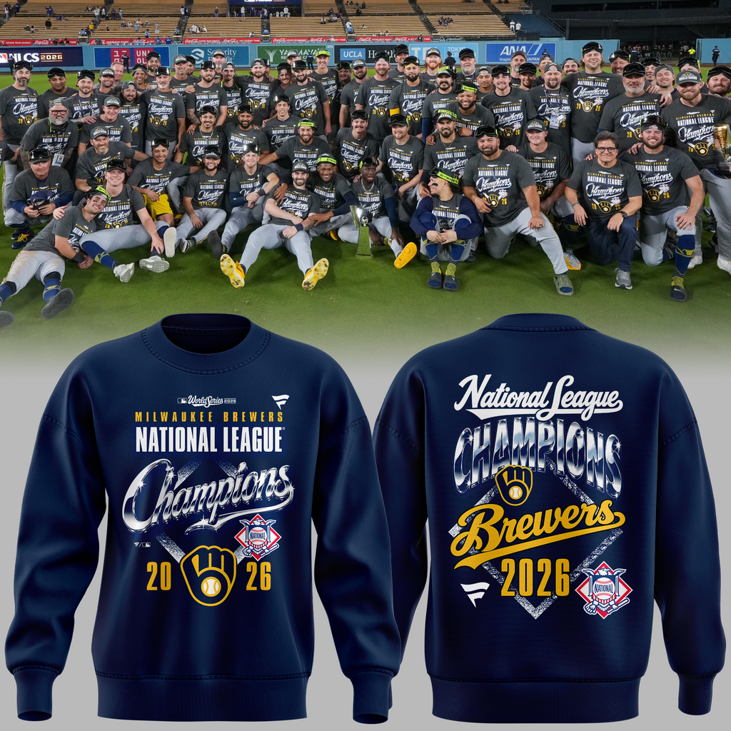 Milwaukee Brewers 2026 National League Champions Locker Room Sweatshirt - Navy