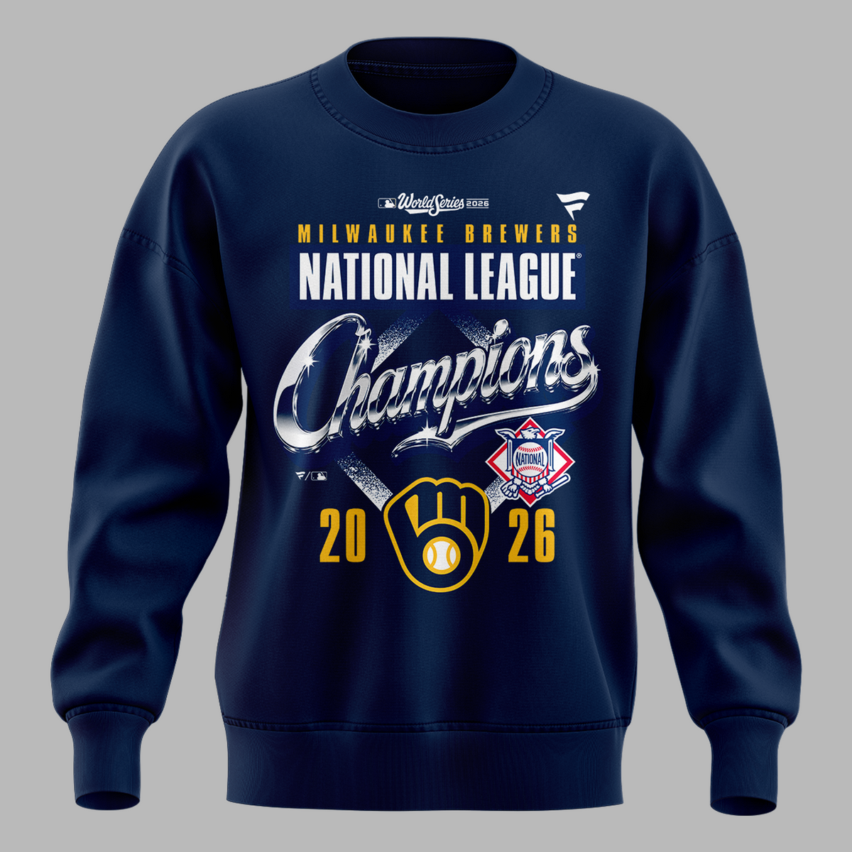 Milwaukee Brewers Fanatics 2026 National League Champions Locker Room Sweatshirt - Navy