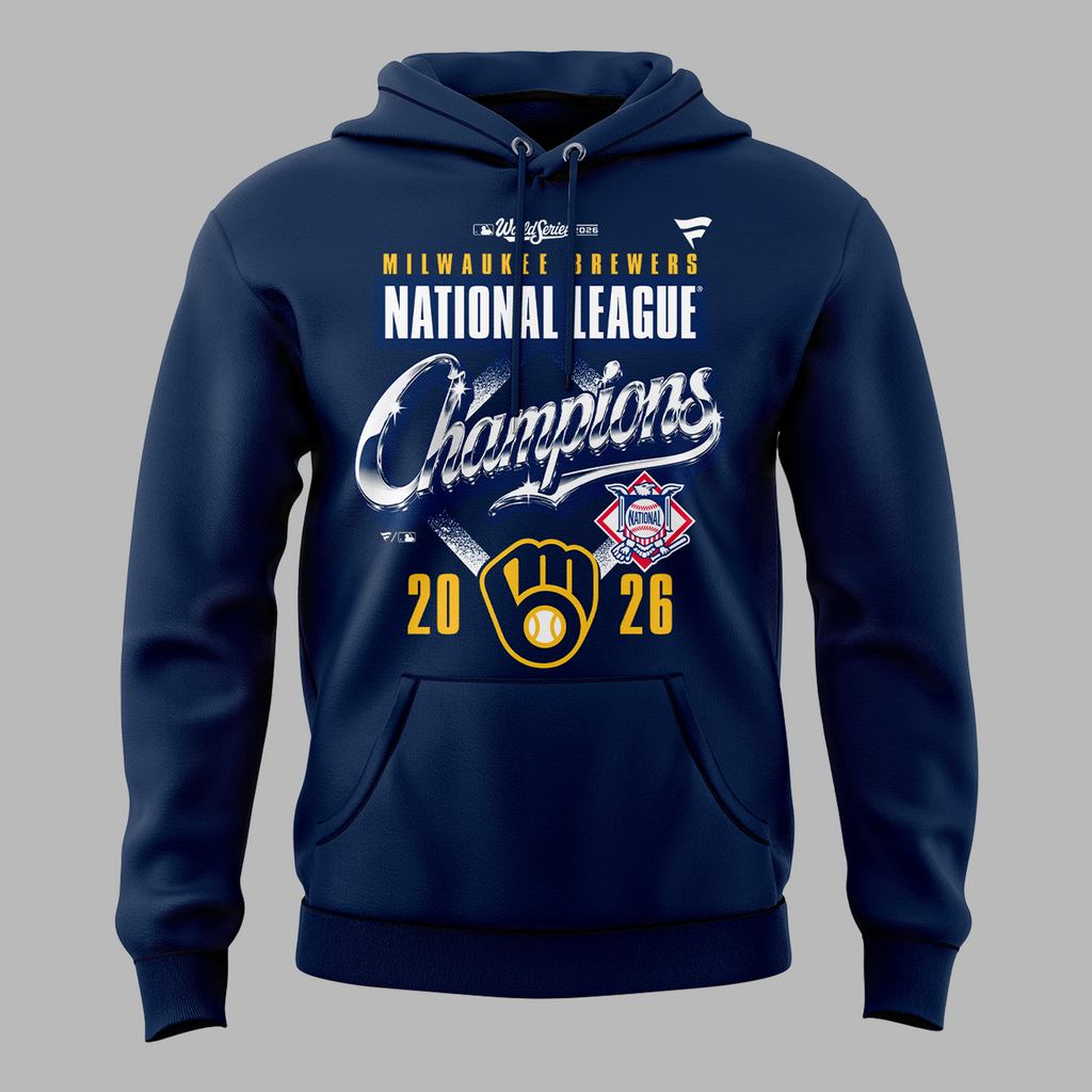 Milwaukee Brewers Fanatics 2026 National League Champions Locker Room Hoodie - Navy