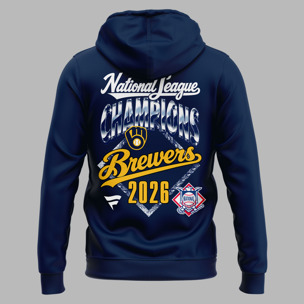 Milwaukee Brewers Fanatics 2026 National League Champions Locker Room Hoodie - Navy