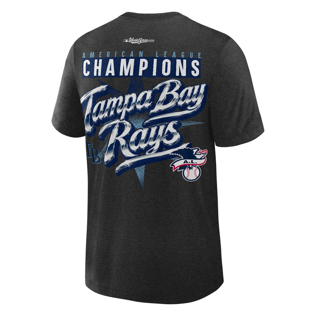 Tampa Bay Rays Fanatics 2026 American League Champions Locker Room T-Shirt - Heather Charcoal