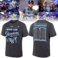2026 Exclusive Tampa Bay Rays Fanatics Heather Charcoal American League Champions Locker Room T-Shirt