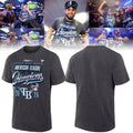 2026 Limited edition Tampa Bay Rays Fanatics Heather Charcoal American League Champions Locker Room T-Shirt