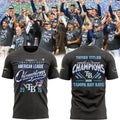 2026 Limited edition Tampa Bay Rays Fanatics Heather Charcoal American League Champions Locker Room T-Shirt Gray