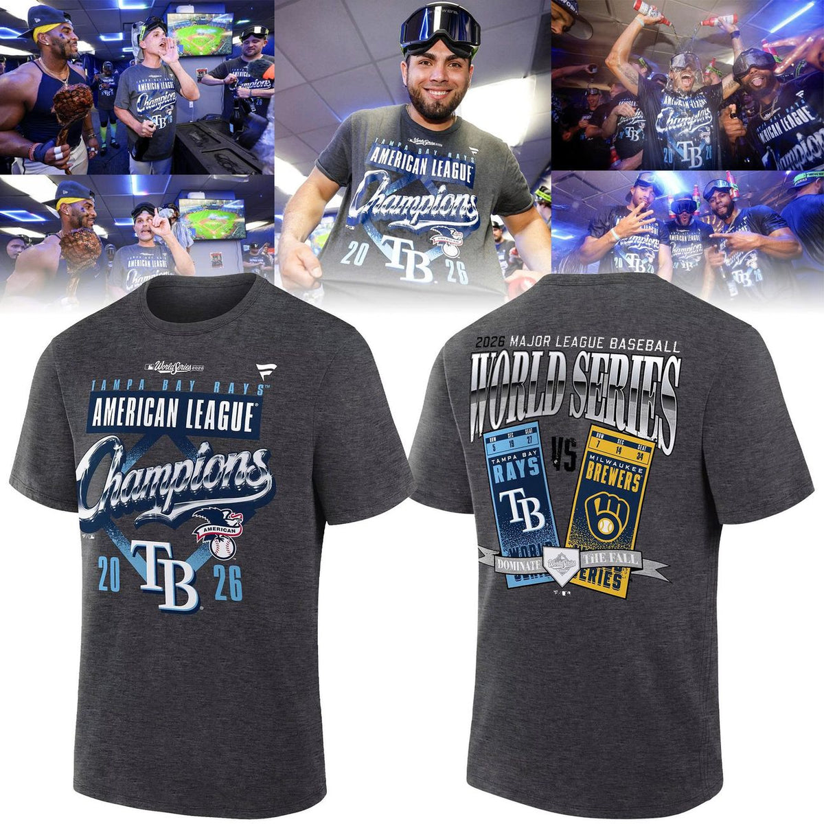 2026 Limited Edition World Series Matchup T-Shirt Tampa Bay Rays vs. Milwaukee Brewers