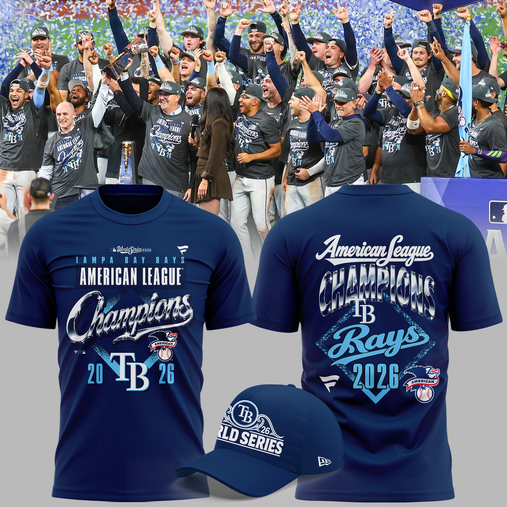 Tampa Bay Rays Fanatics 2026 American League Champions Locker Room Tee - Navy Blue