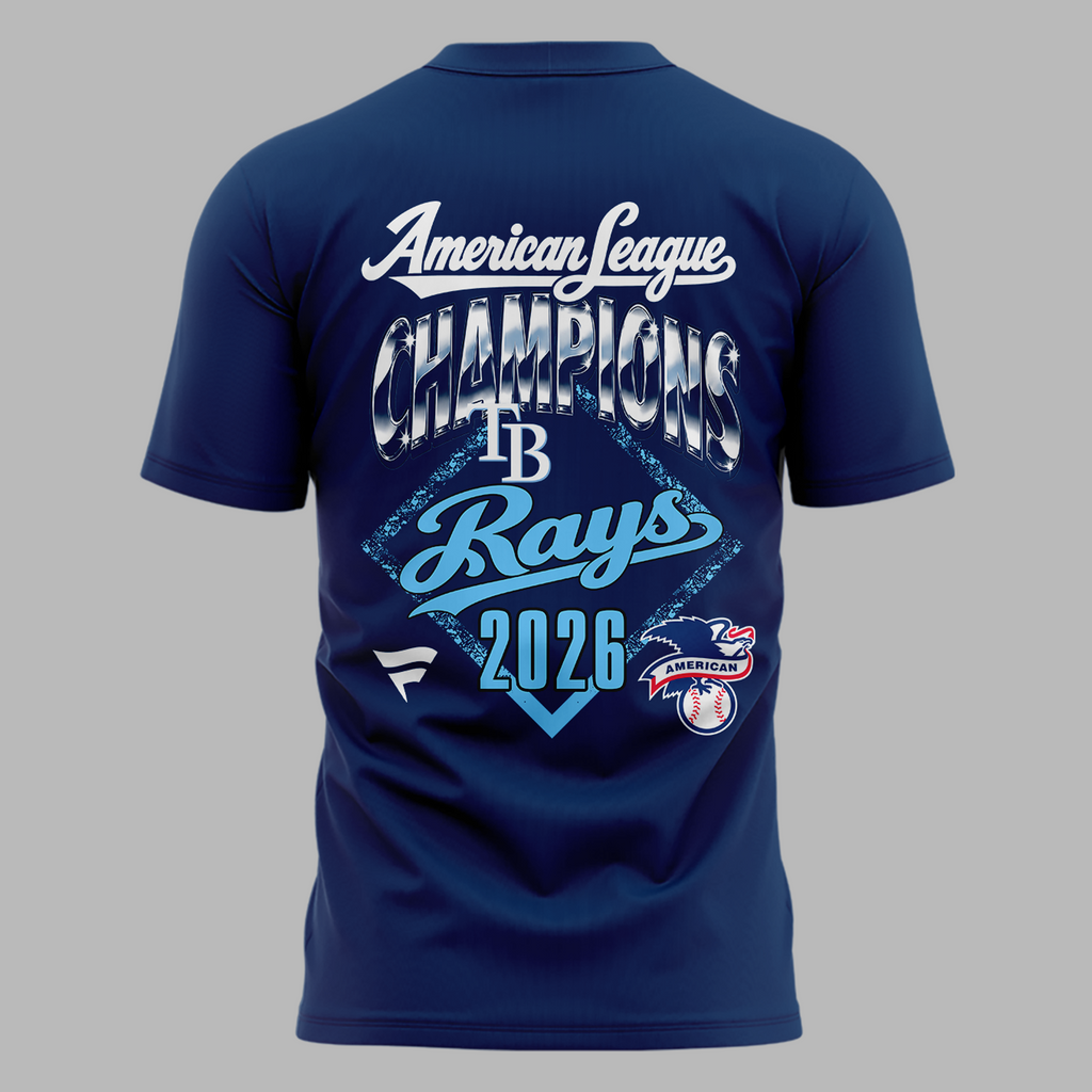 Tampa Bay Rays Fanatics 2026 American League Champions Locker Room Tee - Navy Blue