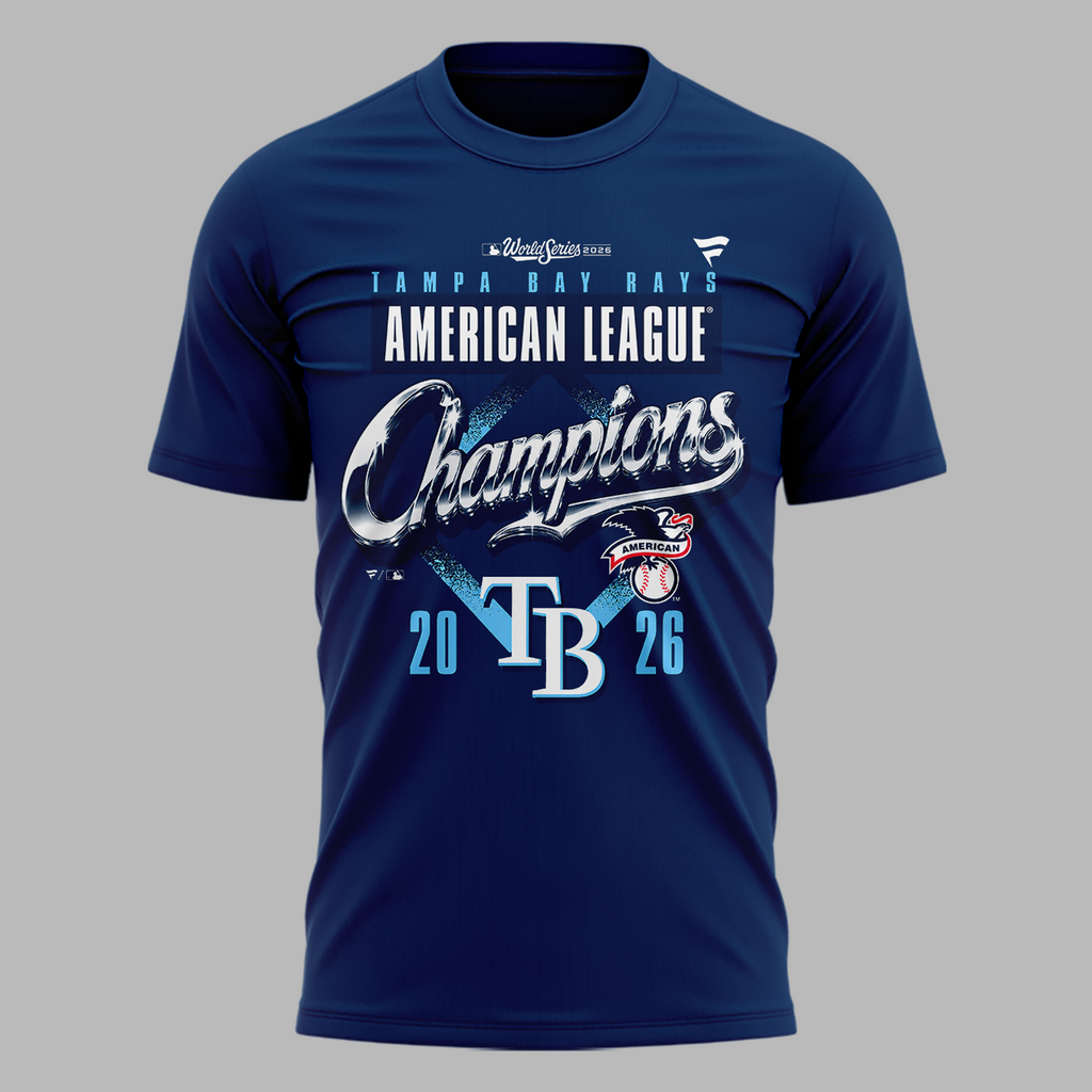 Tampa Bay Rays Fanatics 2026 American League Champions Locker Room Tee - Navy Blue