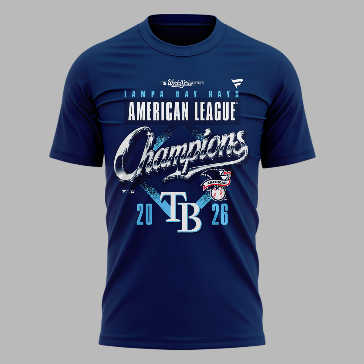 Tampa Bay Rays Fanatics 2026 American League Champions Locker Room Tee - Navy Blue