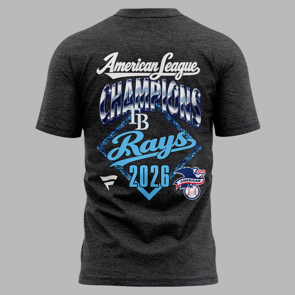 Tampa Bay Rays 2026 American League Champions Locker Room Tee - Heather Charcoal
