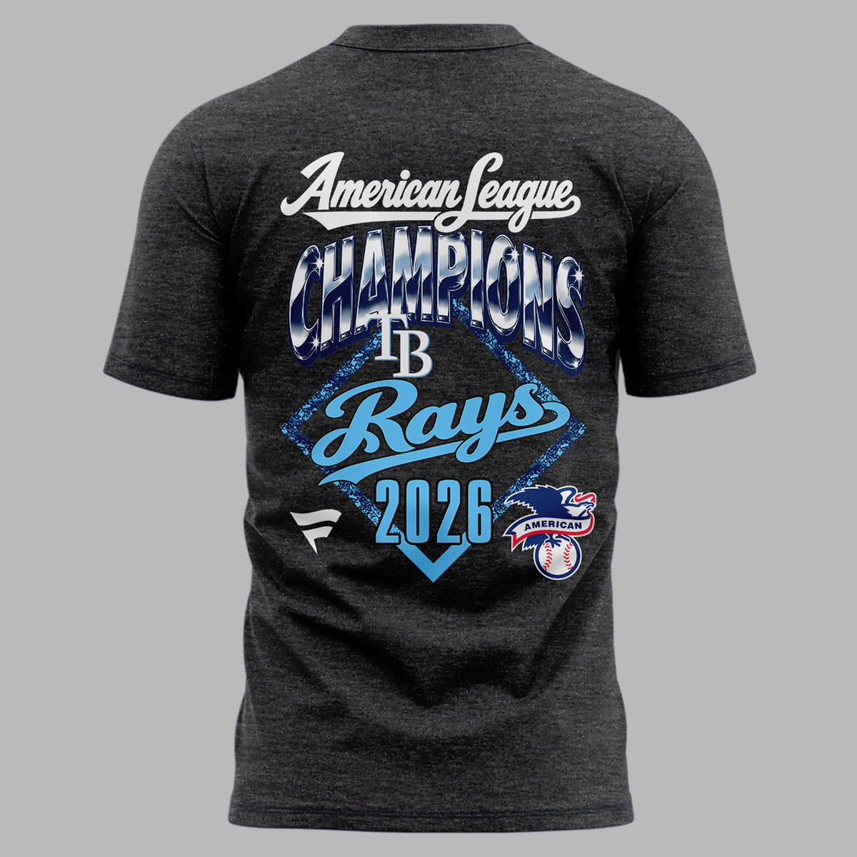 Tampa Bay Rays 2026 American League Champions Locker Room Tee - Heather Charcoal