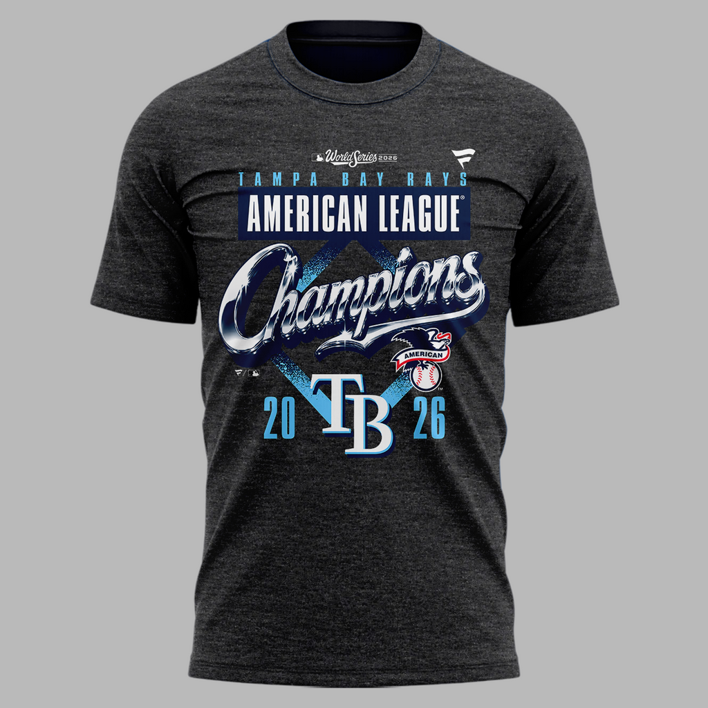 Tampa Bay Rays 2026 American League Champions Locker Room Tee - Heather Charcoal