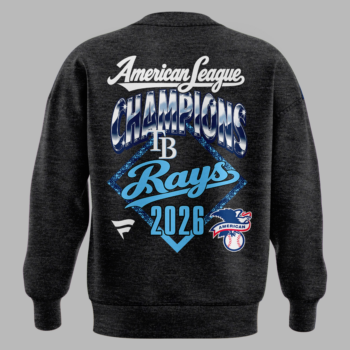 Tampa Bay Rays 2026 American League Champions Locker Room Sweatshirt - Heather Charcoal