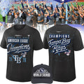 1.Tampa Bay Rays 2026 American League Champions Locker Room Tee - Heather Charcoal