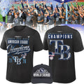 3.Tampa Bay Rays 2026 American League Champions Locker Room Tee - Heather Charcoal