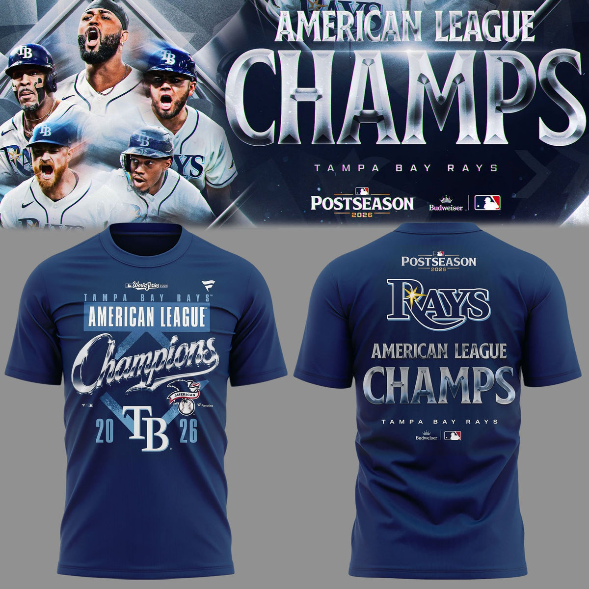 01.01. Tampa Bay Rays 2026 American League Champions T-Shirt
