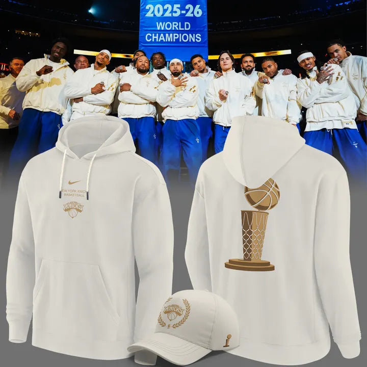 . NY Knicks celebrating their 2026 NBA Finals victory. Hoodie V2