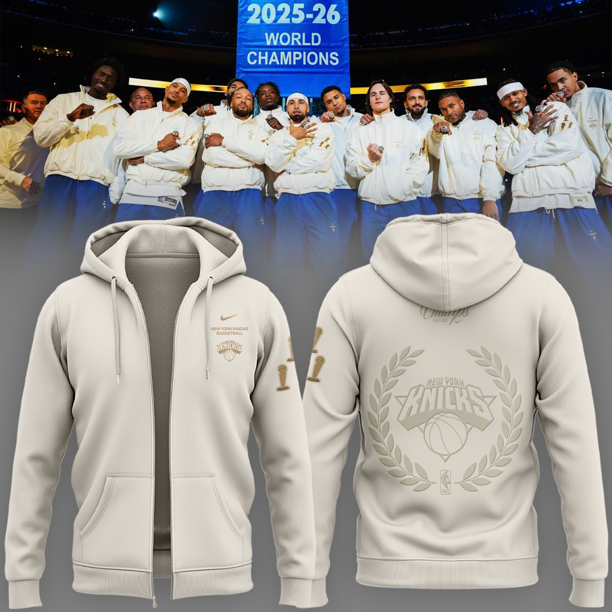 New York Knicks Champions night in the city zip Hoodie
