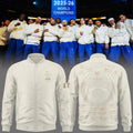 Exclusive New York Knicks 2026 Finals Champions Standard Issue Full-Zip Jacket Team Signatures Print - Cream