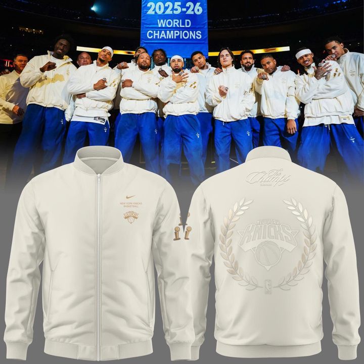 New York Knicks 2026 Finals Champions Standard Issue Full-Zip Jacket - Cream