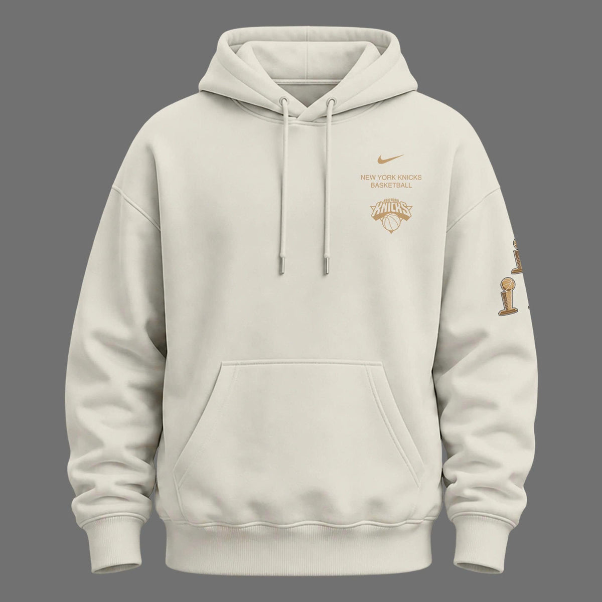 Limited edition New York Knicks 2026 NBA Finals Champions Standard Issue Full-Hoodie Team Signatures Print - Cream