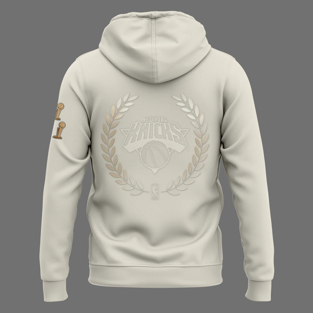 New York Knicks 2026 NBA Finals Champions Standard Issue Full-Zip Hoodie - Cream