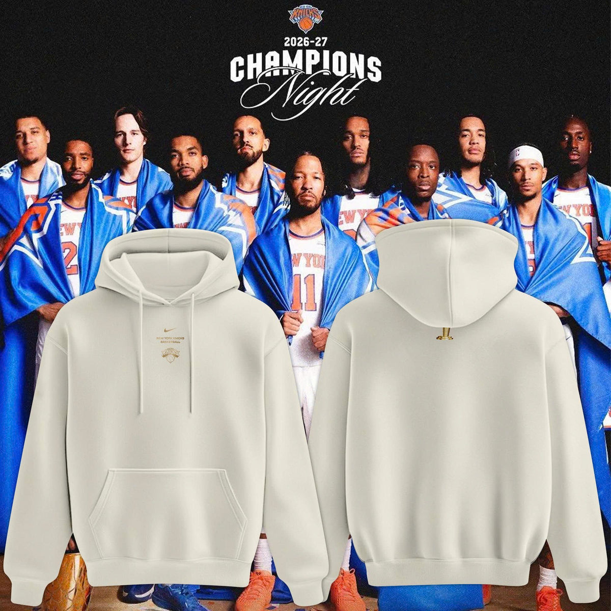 Unisex White New York Knicks 2026 Champions Night Hoodie