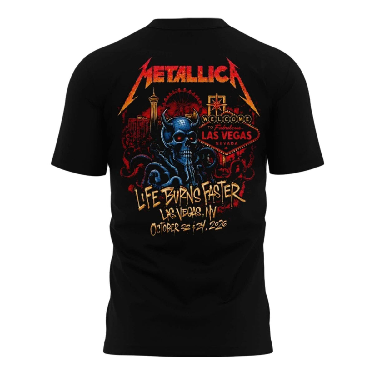 Metallica In Sphere Las Vegas Black T-Shirt