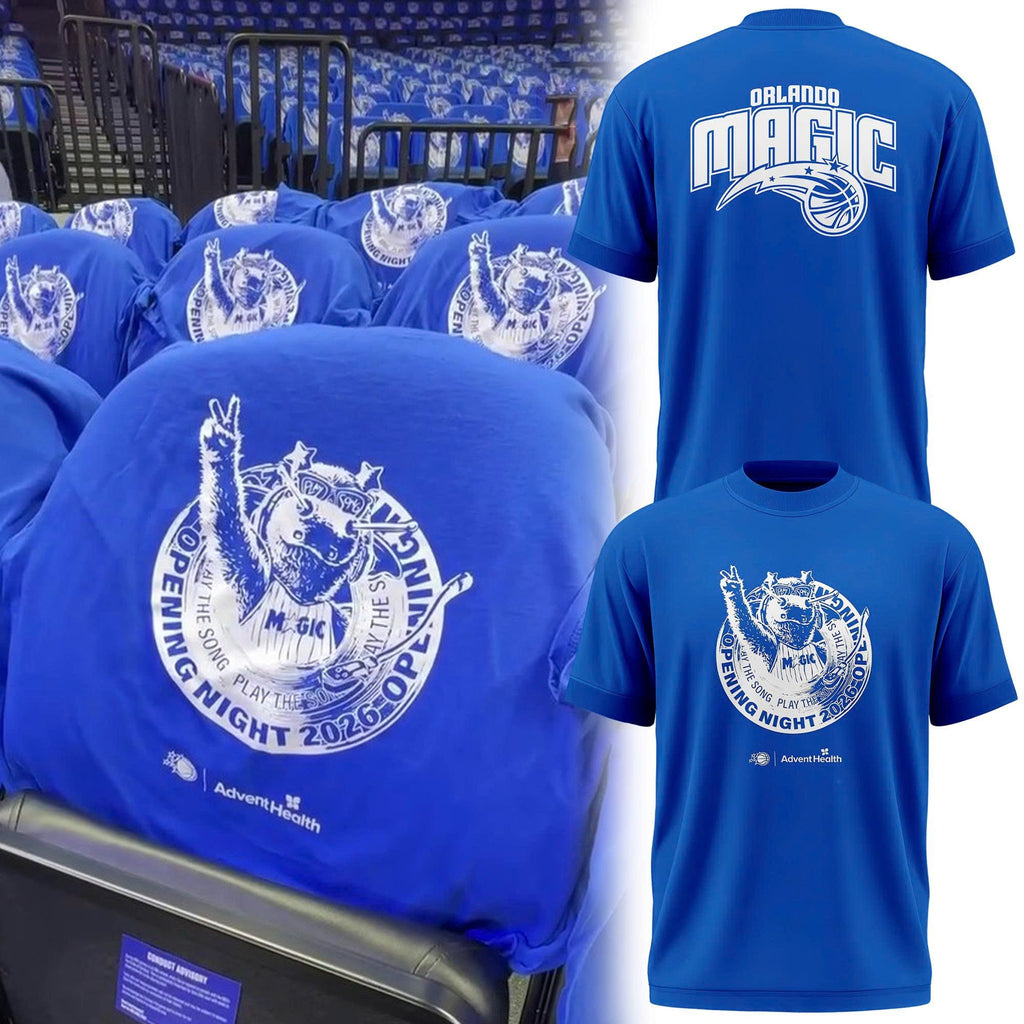 Orlando Magic Opening Night 2026 T-Shirt - Blue Play The Song Graphic Tee