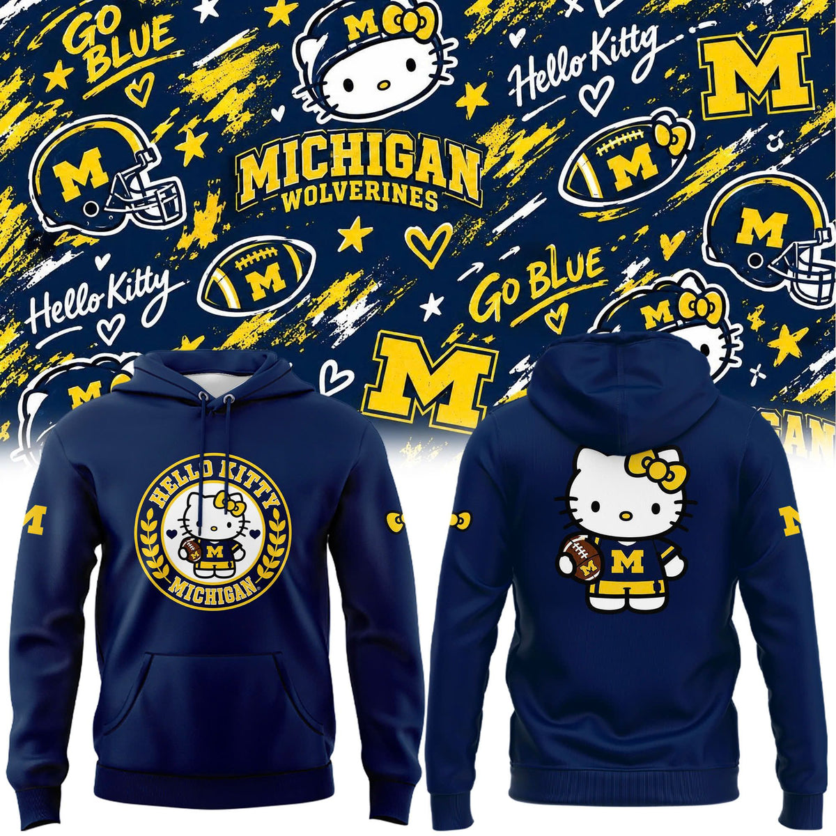 Speicla Edition Michigan Football x Hello Kitty Hoodie