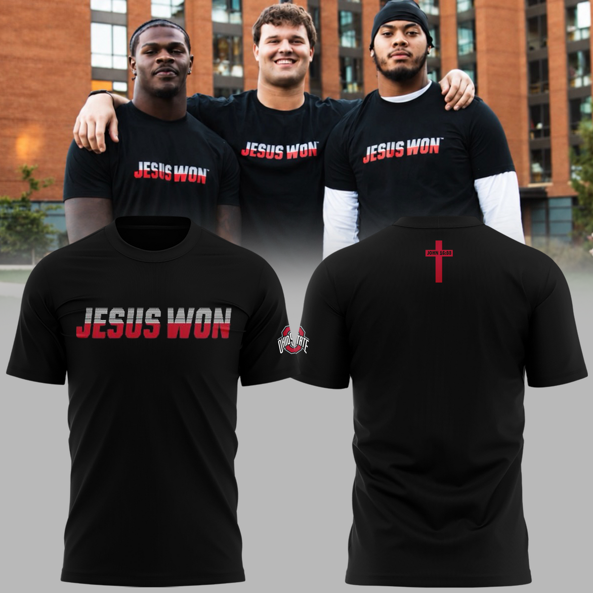 01.Ohio State Buckeyes X JESUS WON 2026 T-shirt
