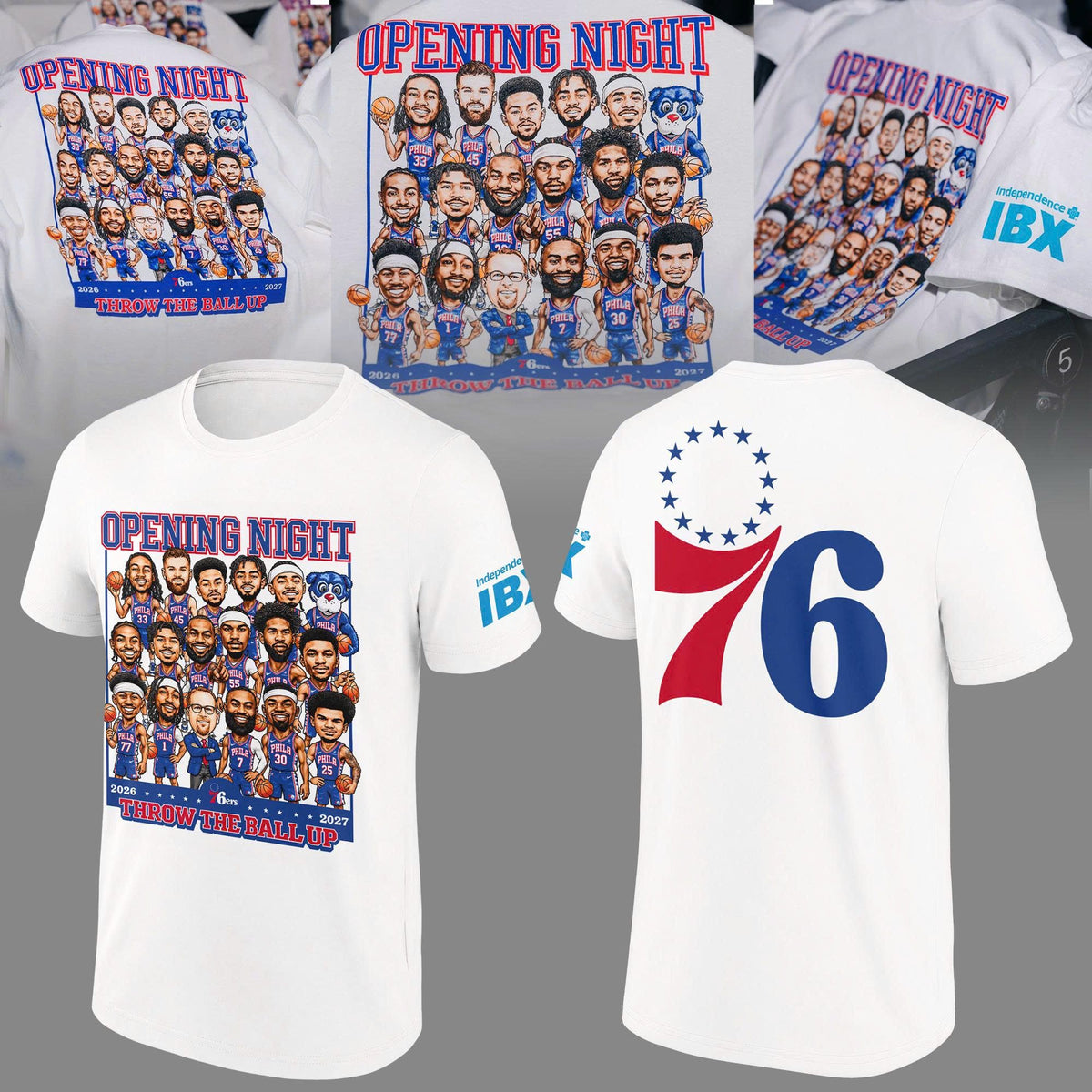 Exclusive 2026 T-Shirt Team Print "Opening Night" Philadelphia 76ers