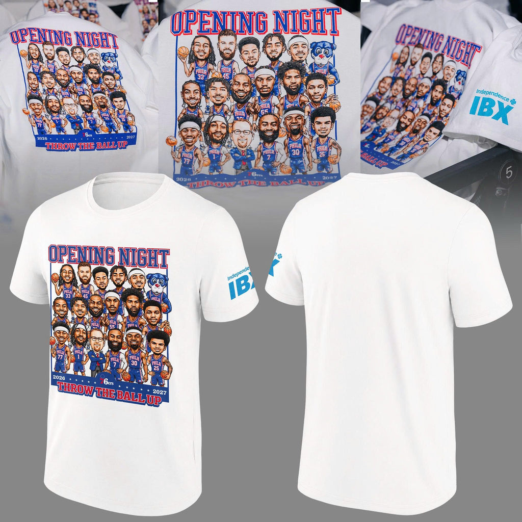 Exclusive 2026 T-Shirt Team Print "Opening Night" Philadelphia 76ers.