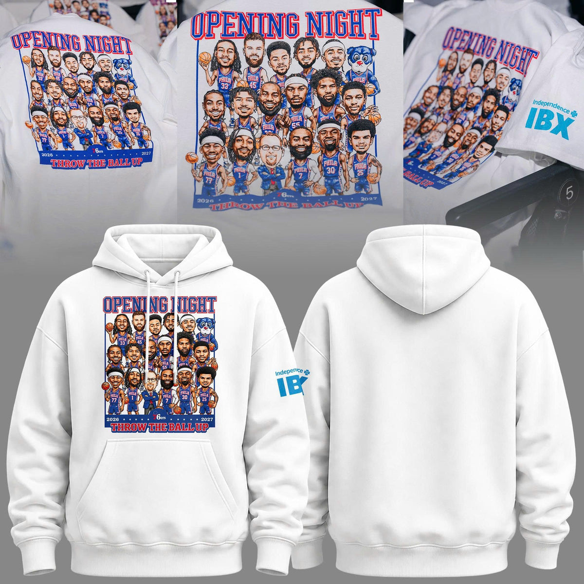 Exclusive Hoodie Team Print "Opening Night" Philadelphia 76ers.