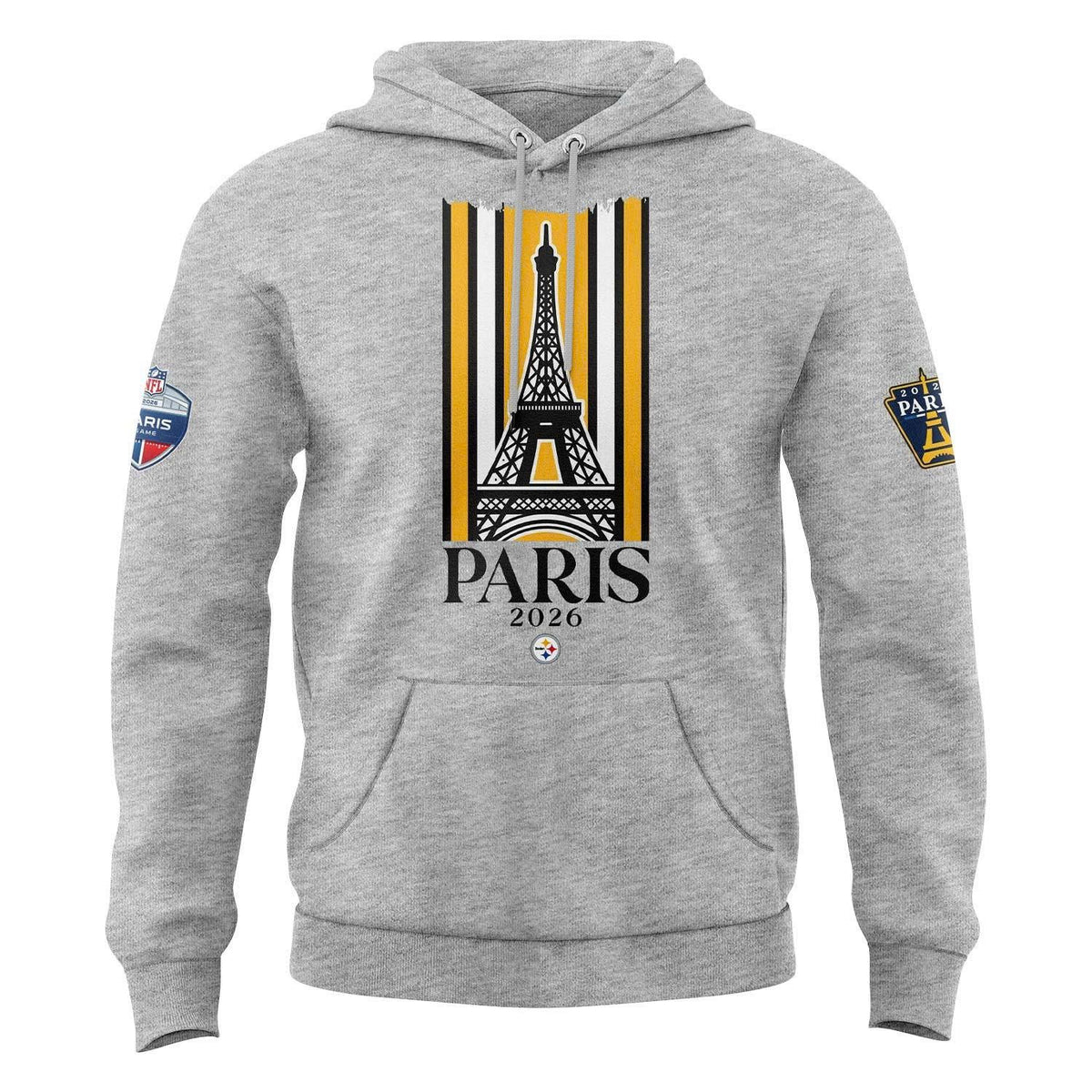 Unisex Gray Pittsburgh Steelers 2026 NFL Paris Game Special Hoodie