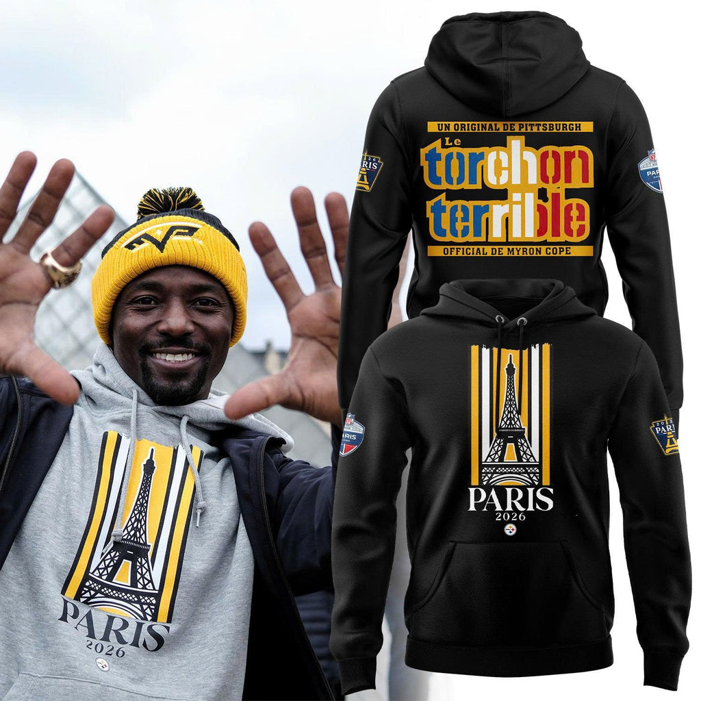 Unisex Black Pittsburgh Steelers 2026 NFL Paris Game Special Hoodie