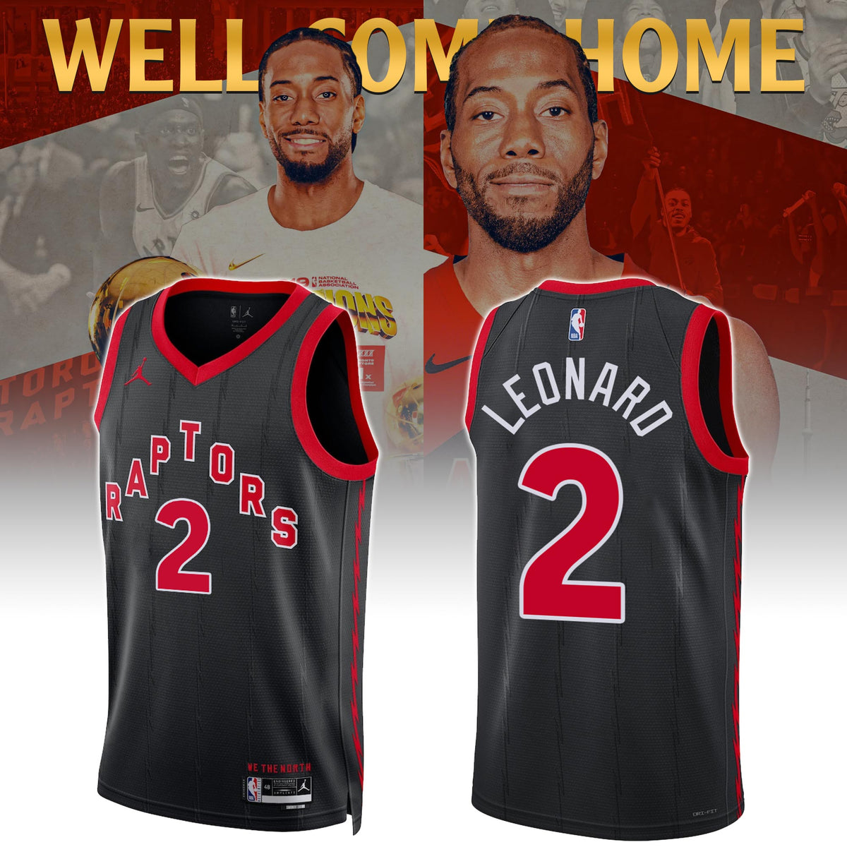Kawhi Leonard #2 TOR Black Basketball Jersey