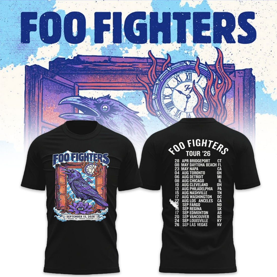 FF 🎸🎤 “Take Cover Tour 2026” at Mosaic Stadium,SK TShirt