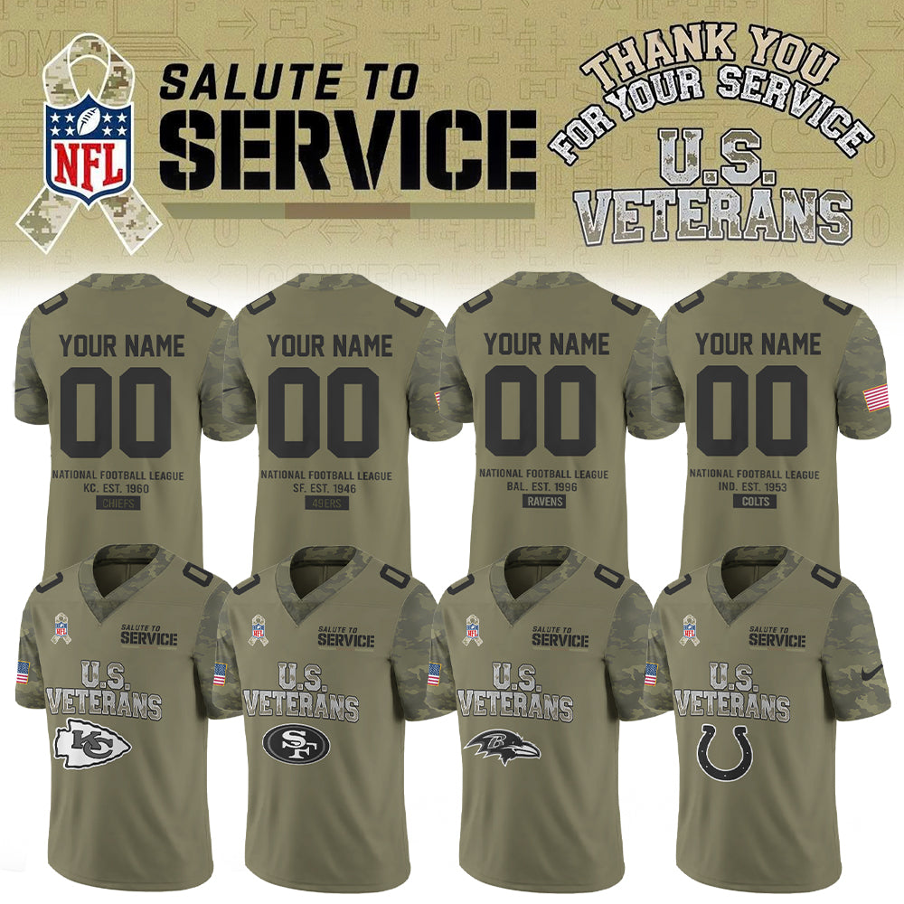 ..NFL 2026 Thank You For Your Service U.S VETERANS - Jersey (Custom Name &amp; Number)