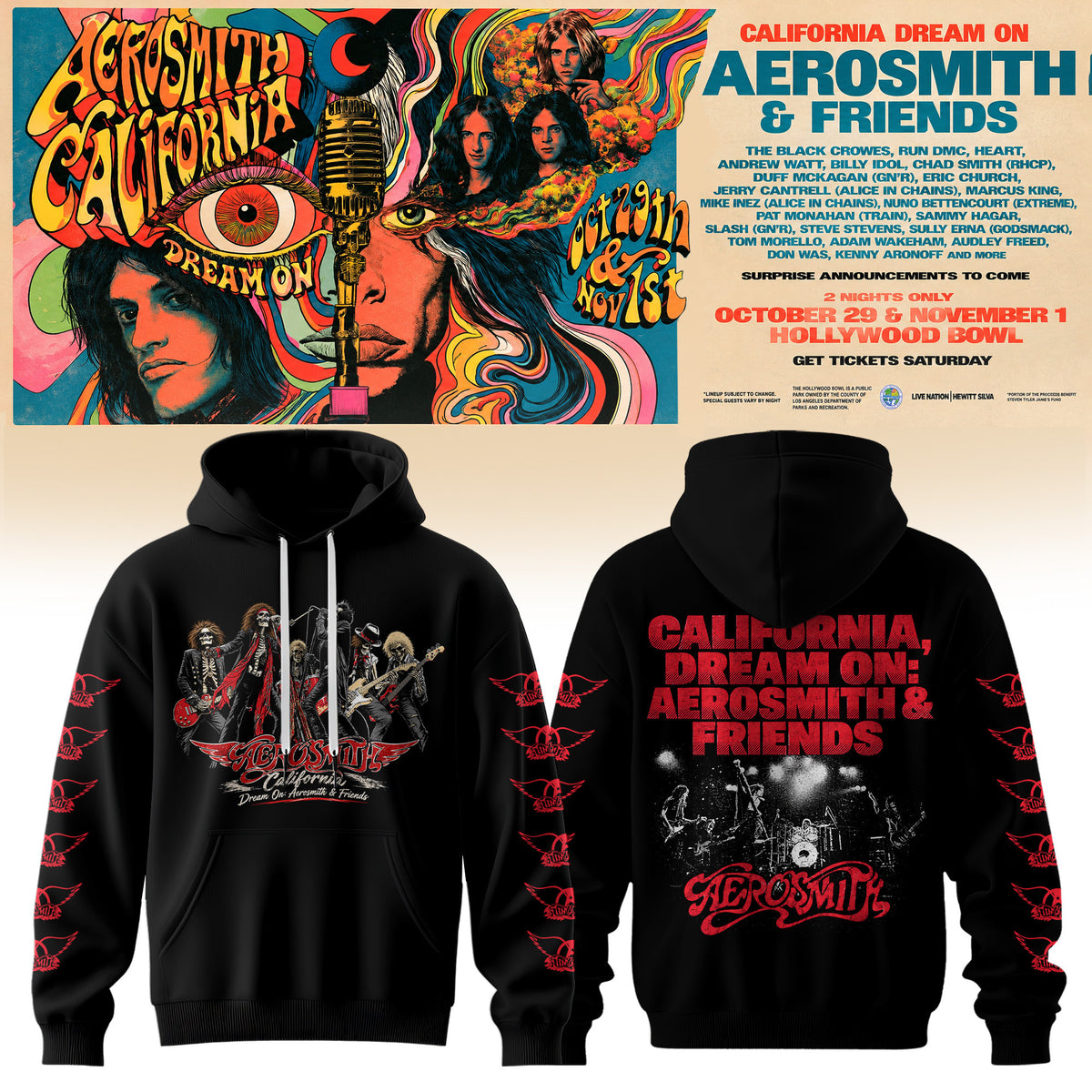 Aerosmith California Dream On Tour Hoodie V1