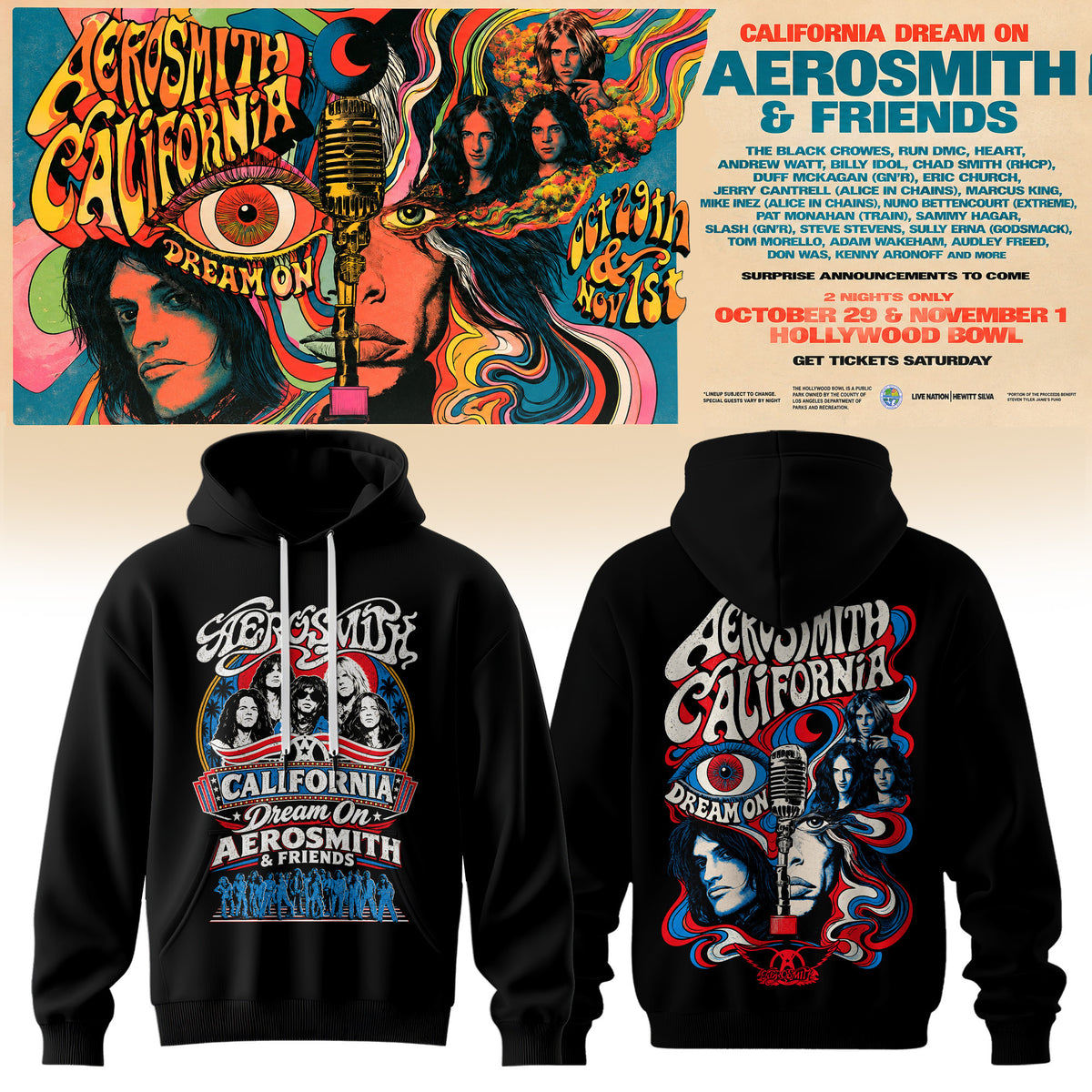 Aerosmith California Dream On Tour Hoodie V2