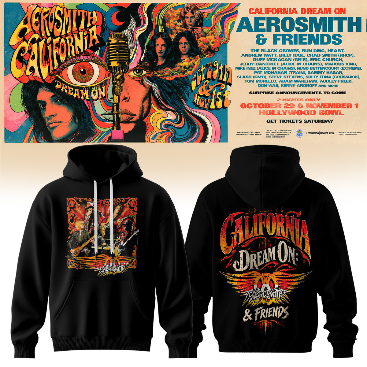 Aerosmith California Dream On Tour Hoodie V4