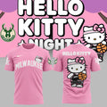 Special New Milwaukee Bucks x Hello Kitty Pink Tshirt 2024