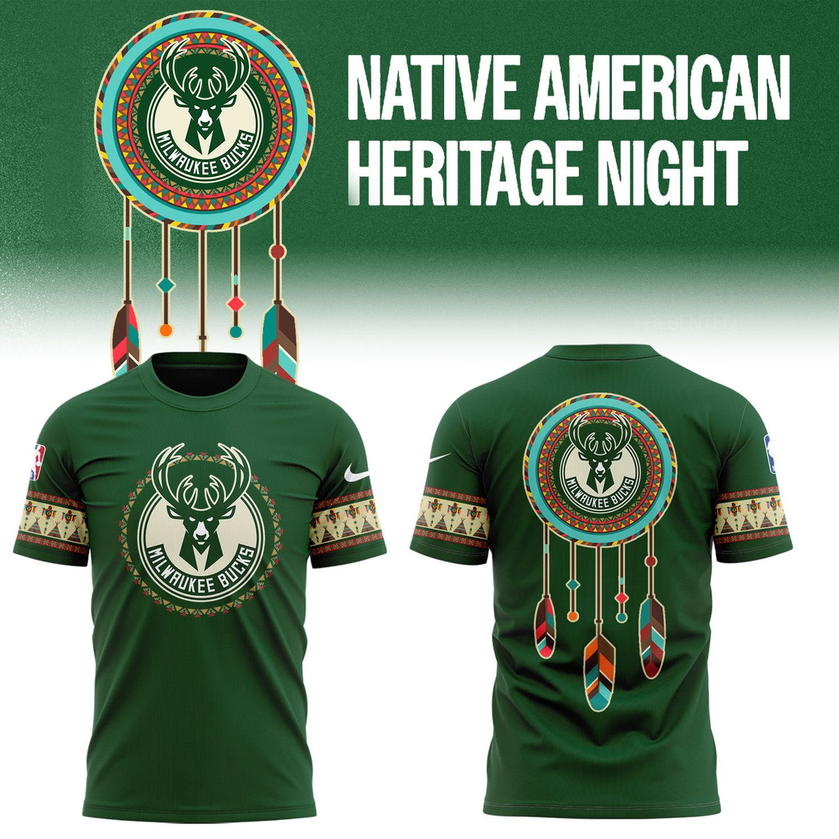 Limited Edition Native American Heritage Night Milwaukee Bucks T shirt