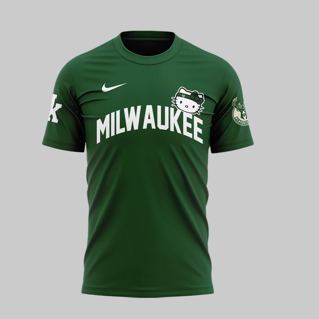 Special New Milwaukee Bucks x Hello Kitty Tshirt 2024